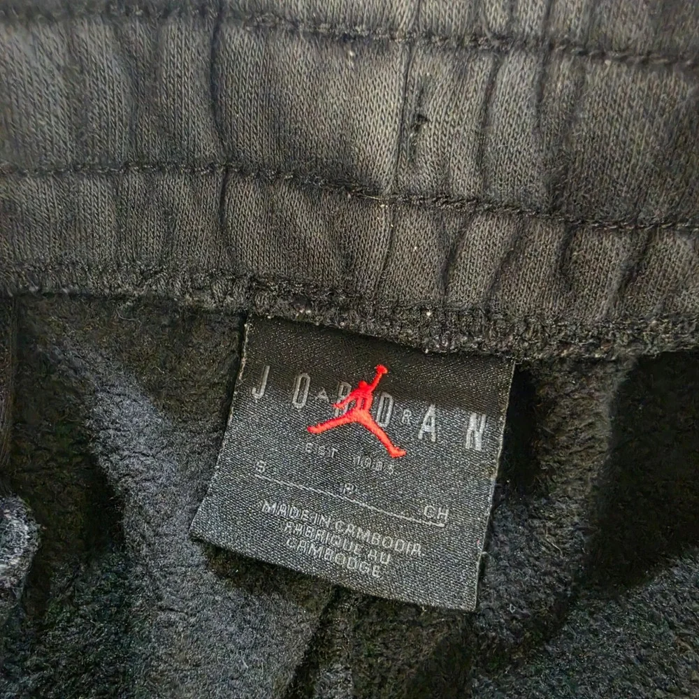 Jordan Mens Black Fleece Joggers Jumpman Logo Sweatpants Small 6154